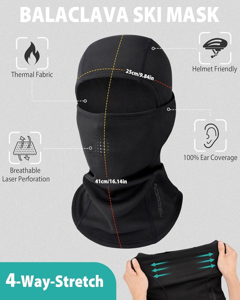 AOPREL Balaclava Ski Mask for Men Winter Face Mask Breathable & Thermal Winter Balaclava Women for Cold Weather Outdoor - Image 4